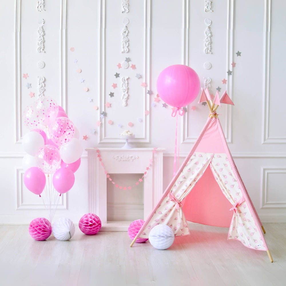 Toile de Fond Rose pour Smash Cake d'Anniversaire de Bébé RR5-37