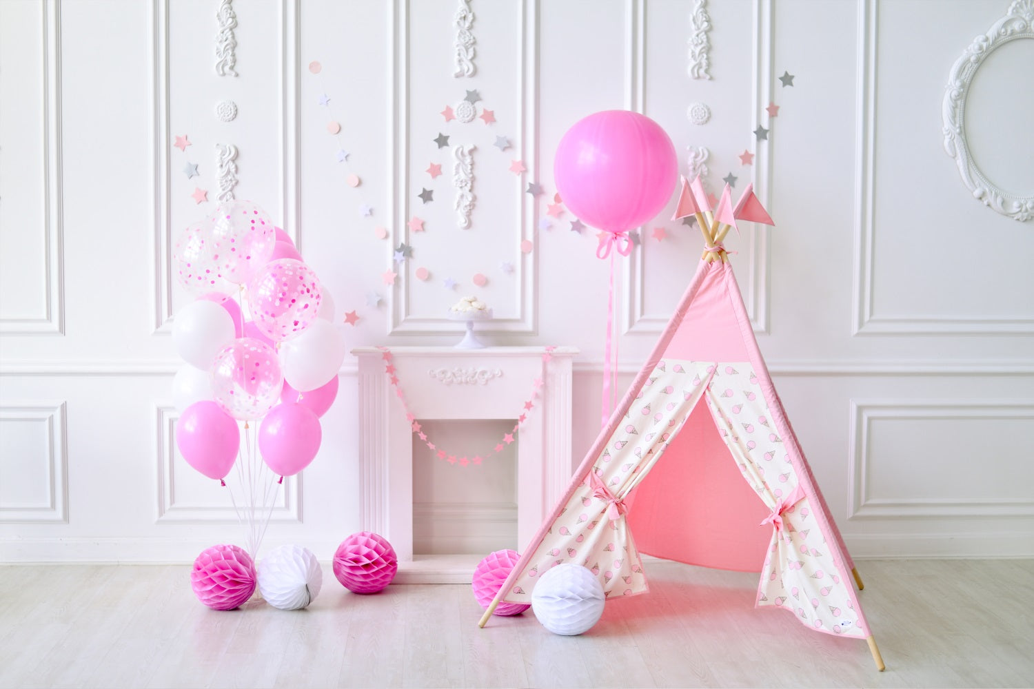 Toile de Fond Rose pour Smash Cake d'Anniversaire de Bébé RR5-37
