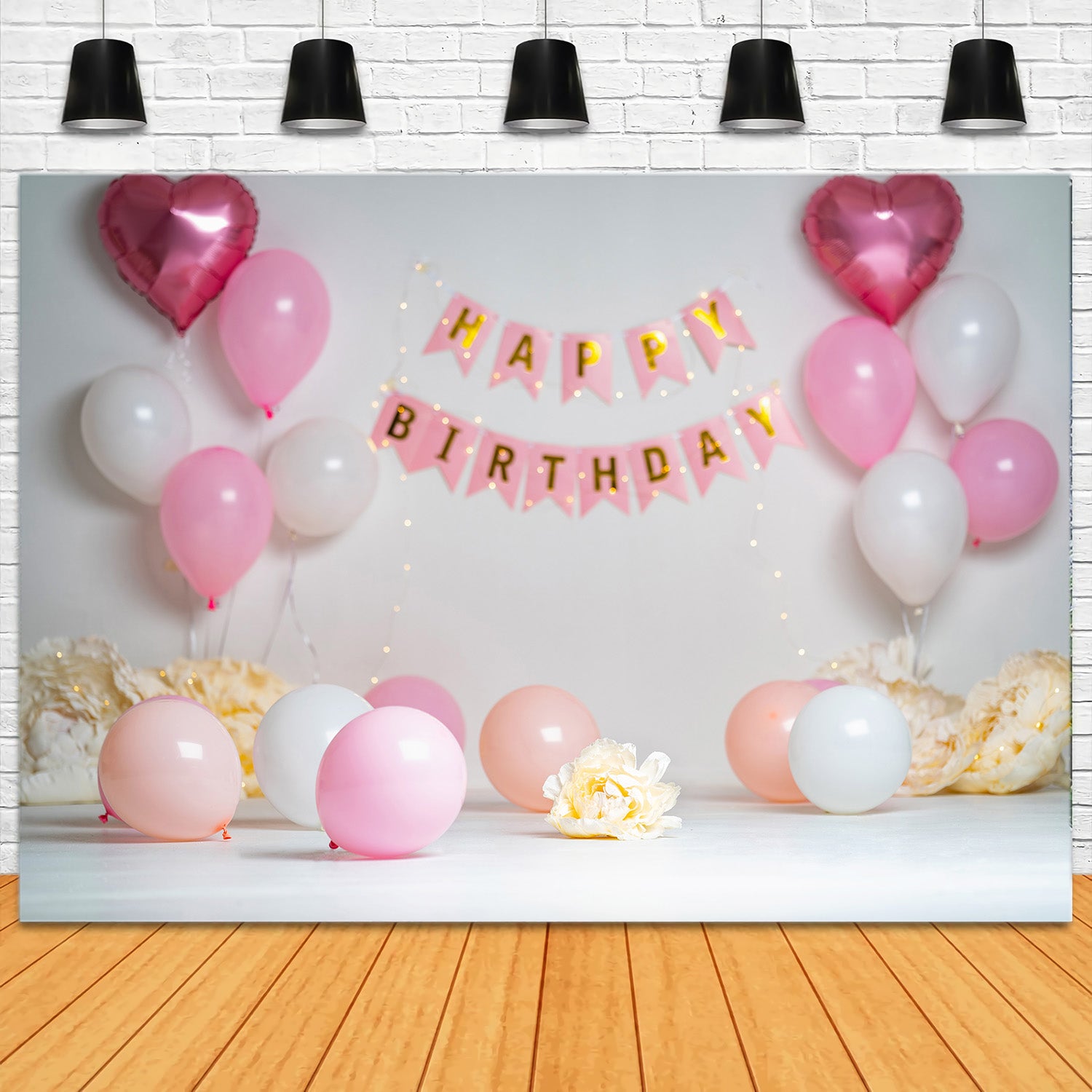 Toile de Fond Décoration avec Bannière d'Anniversaire de Bébé RR5-40