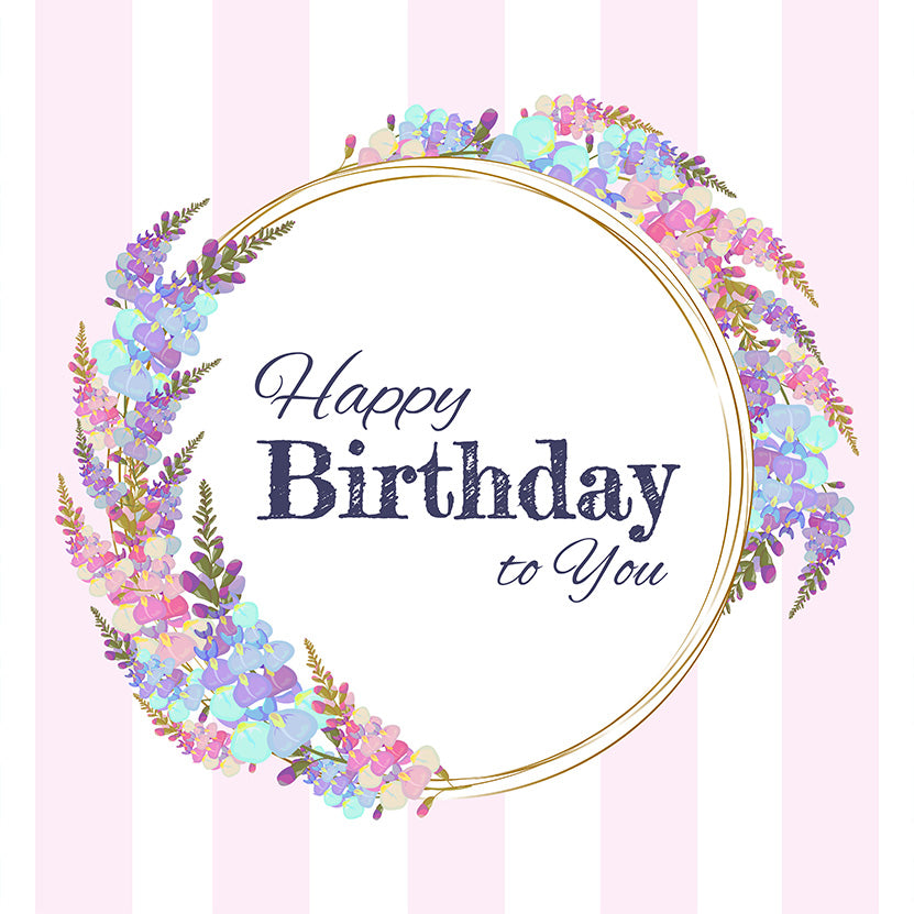Guirlande rose et blanche Toile de fond personnalisée pour anniversaire RR5-54