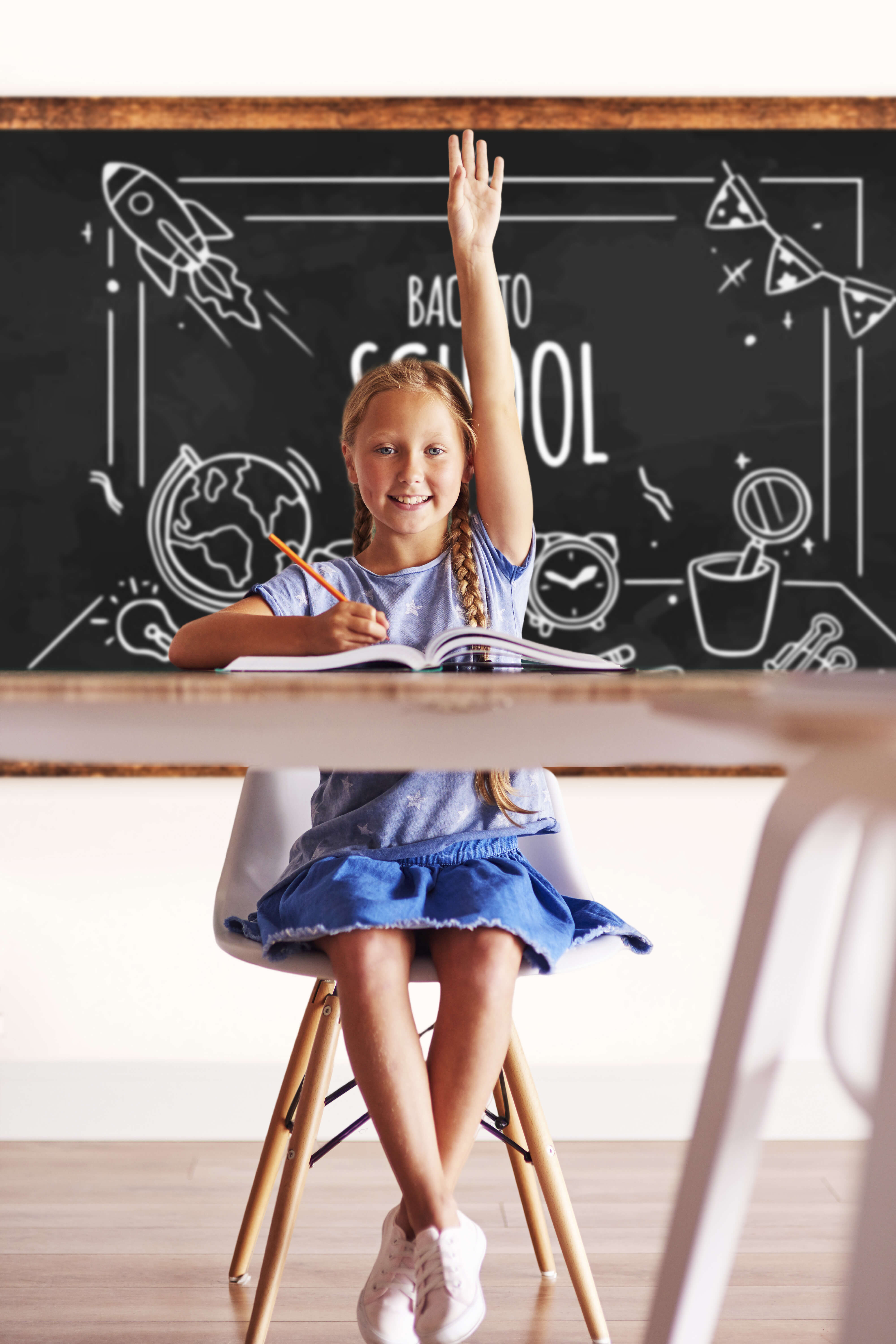Toile de fond tableau noir de classe retour à l'école RR6-30
