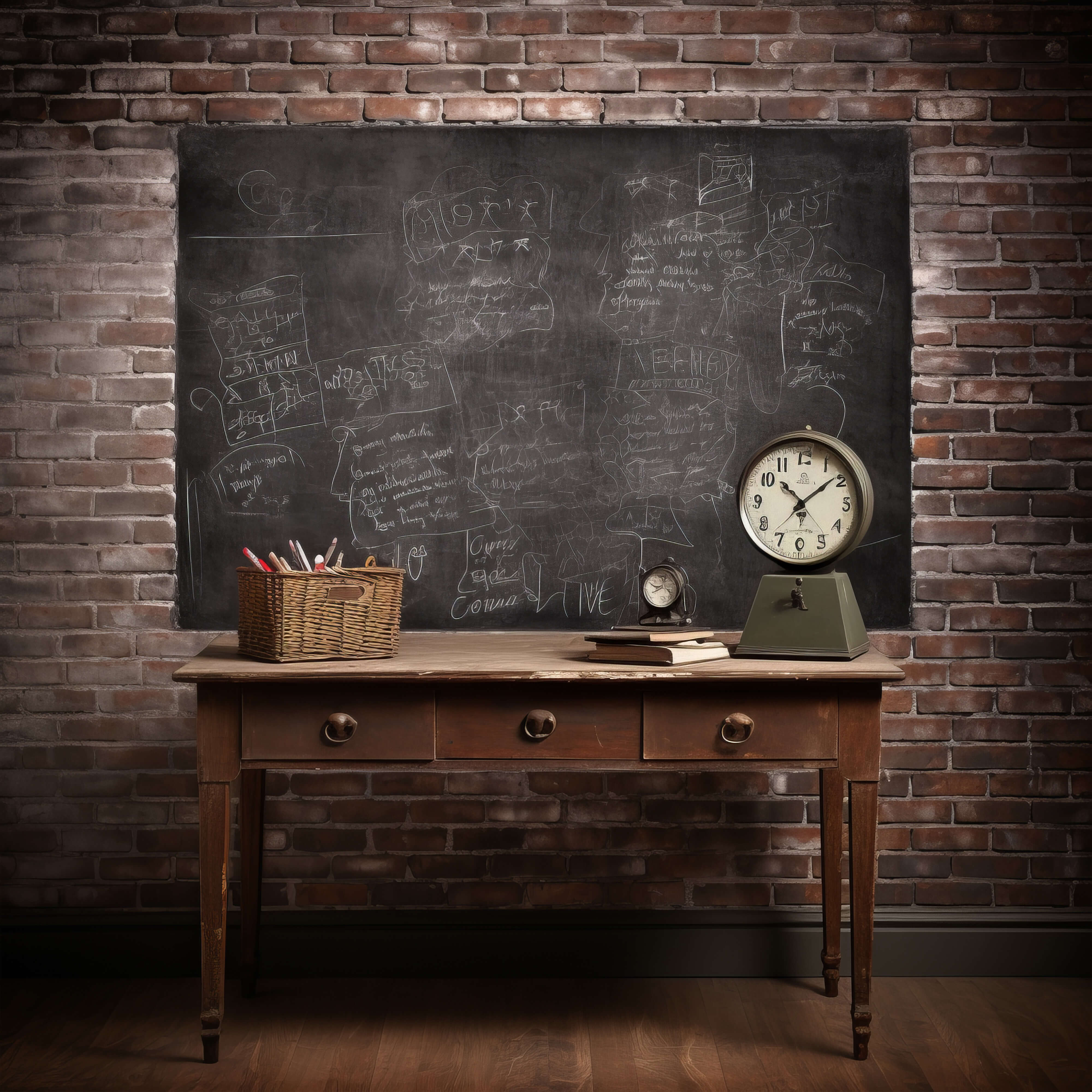 Toile de fond rétro tableau noir et bureau retour à l'école RR6-41
