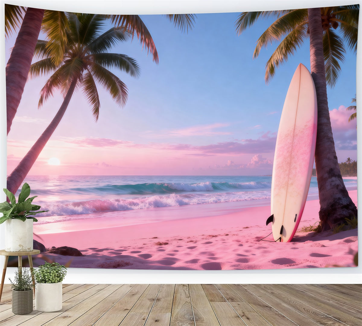 Toile de fond Mer Planche Surf Paisible Bord De Mer RR61-15