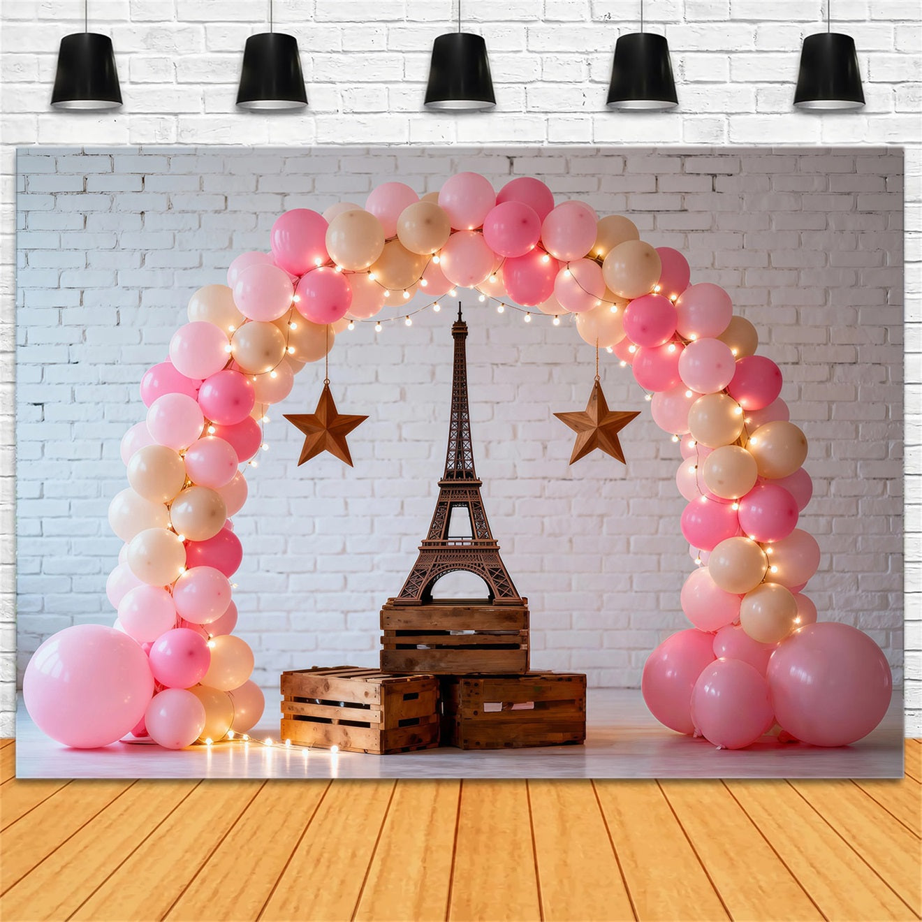 Toile de fond Paris Arche Ballons Présentation Romantique RR61-37