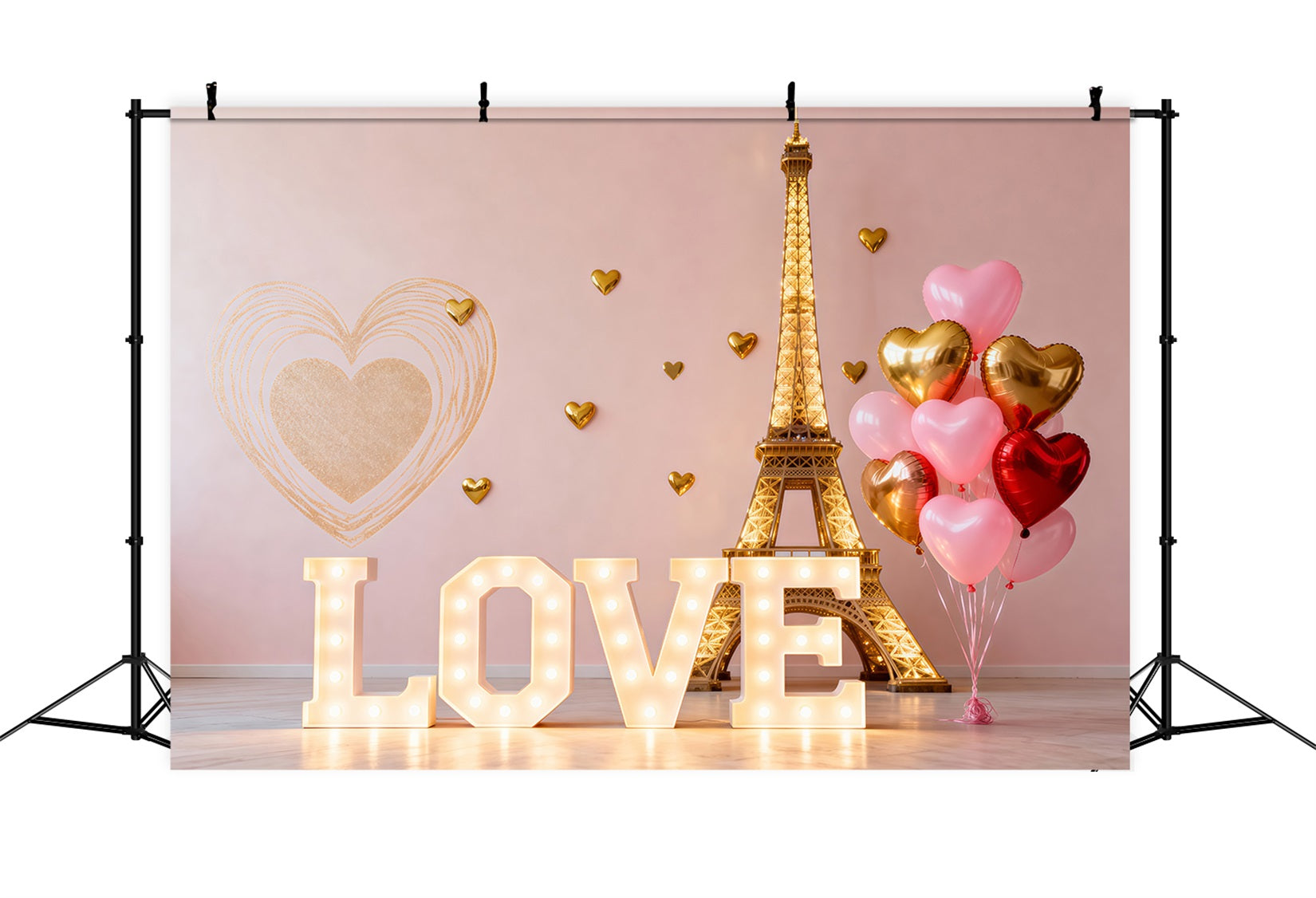 Toile de fond Paris Cœur Ballons Amour Saint-Valentin RR61-45