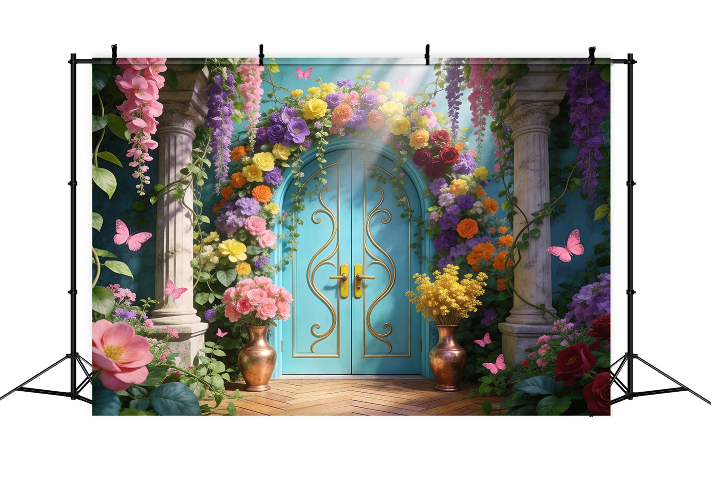 Toile de Fond Jardin Entrée Palais Florale Élégante RR62-36