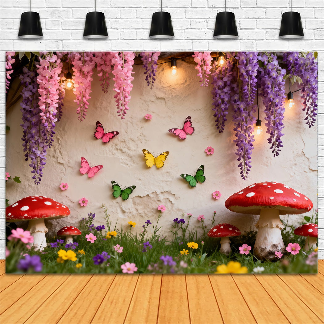 Idées de Toile de Fond Papillon Mur Féérique Floral Enchanté RR62-44