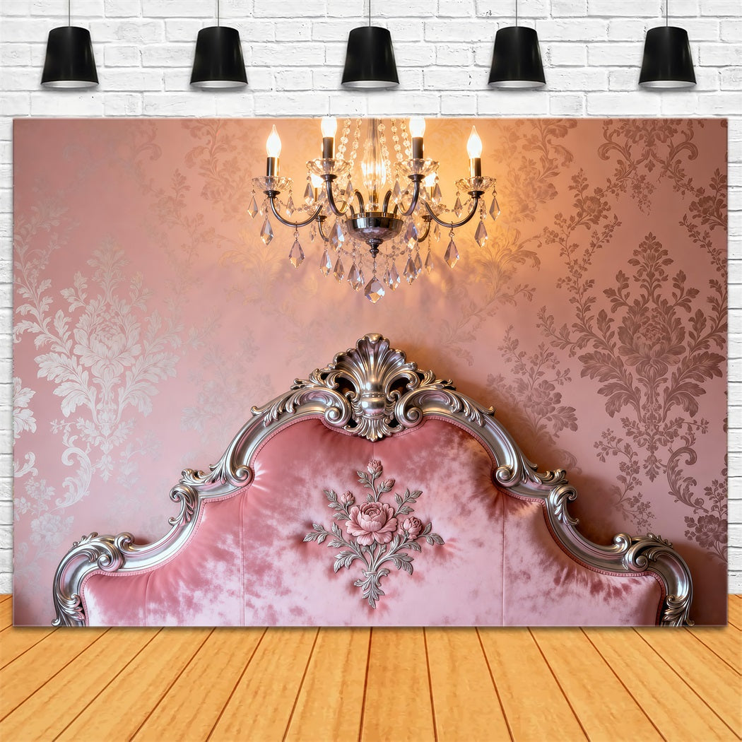 Toile de fond Studio Boudoir Romance Damassé Rose Orné RR62-53