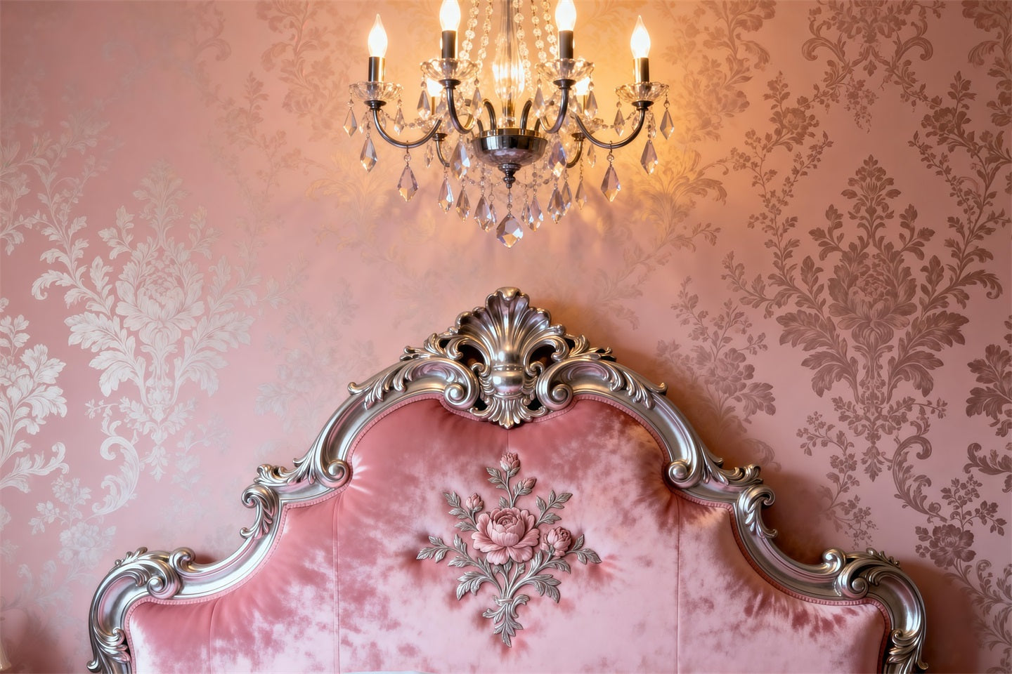 Toile de fond Studio Boudoir Romance Damassé Rose Orné RR62-53