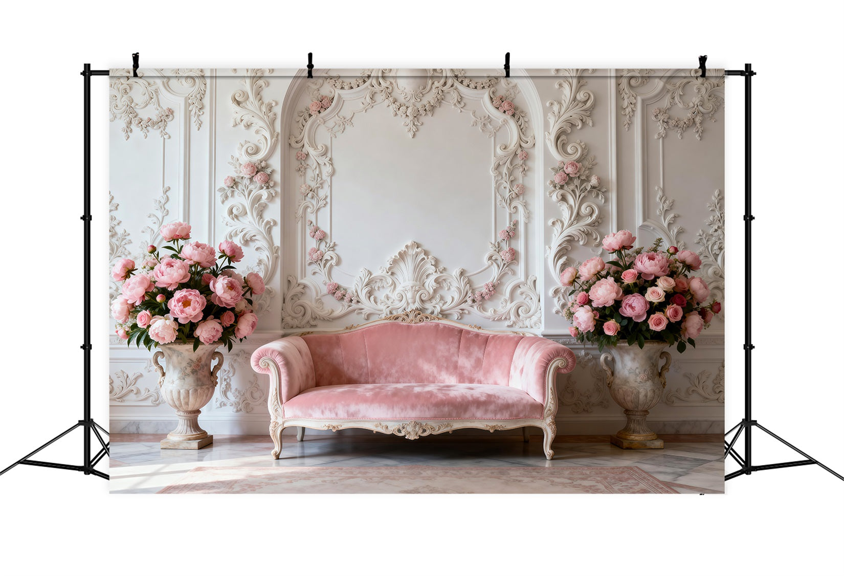 Toile de fond Photo Boudoir Salon Rococo Ivoire Classique RR62-64