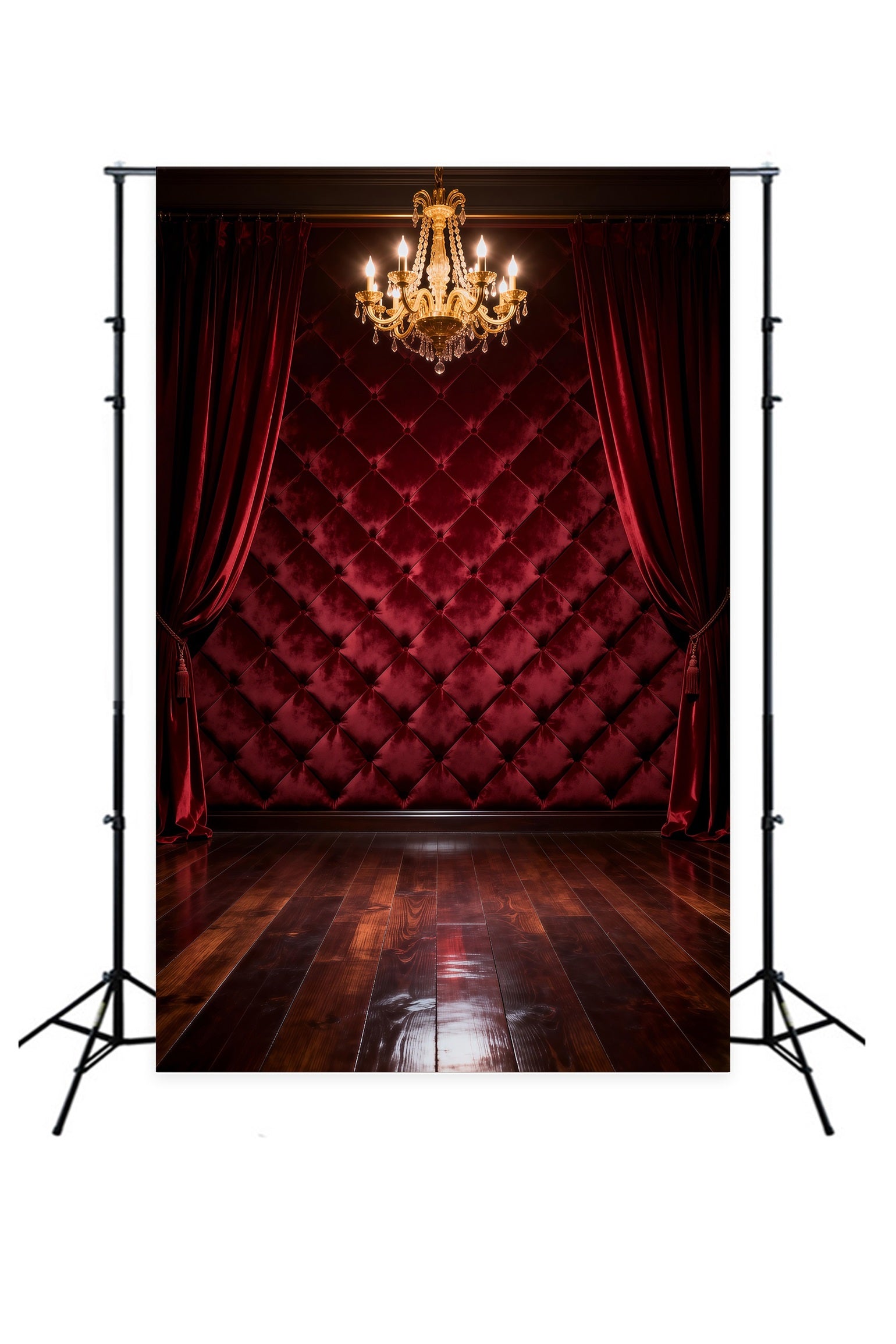 Toile de fond Studio Boudoir Rideaux Muraux Matelassés Bordeaux RR62-68