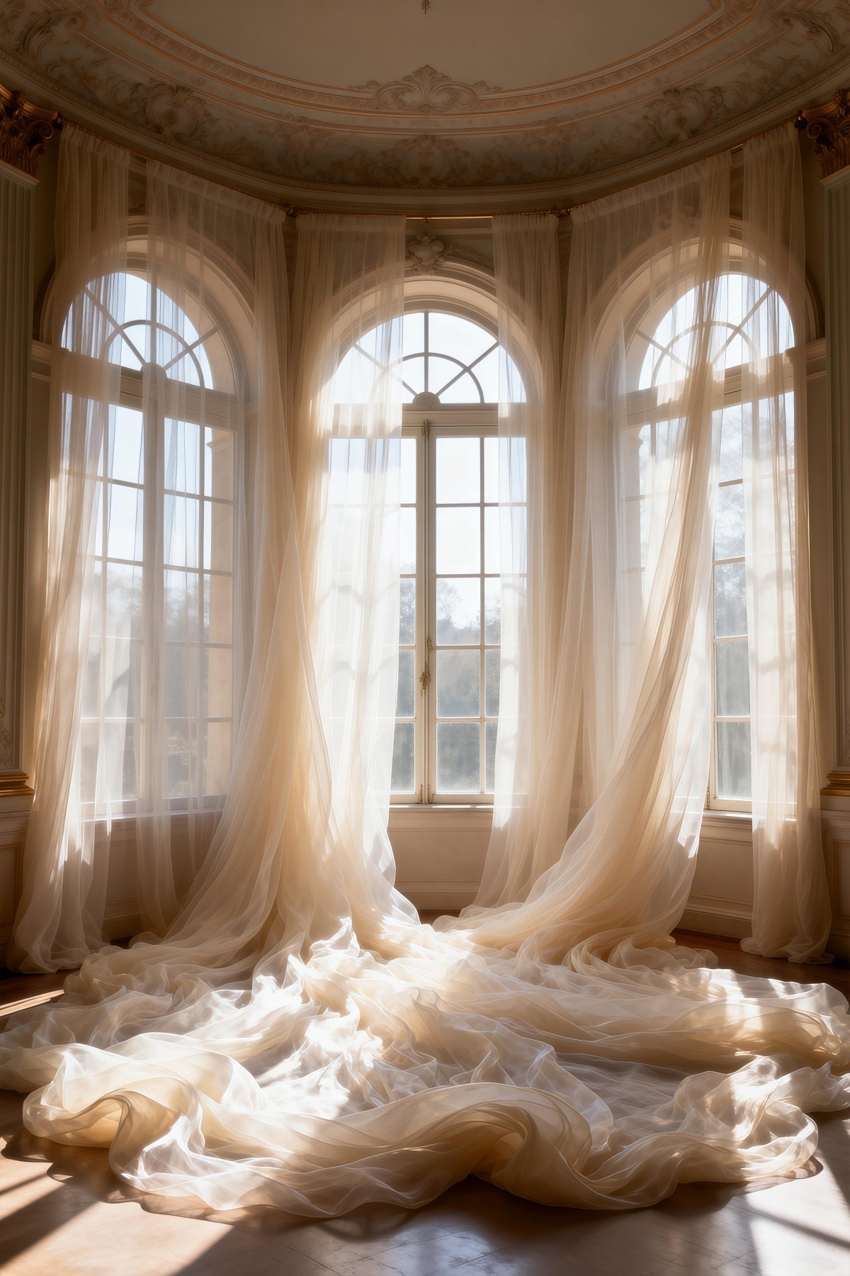 Fond Studio Boudoir Fenêtres Palais Voilage Ensoleillé RR62-95