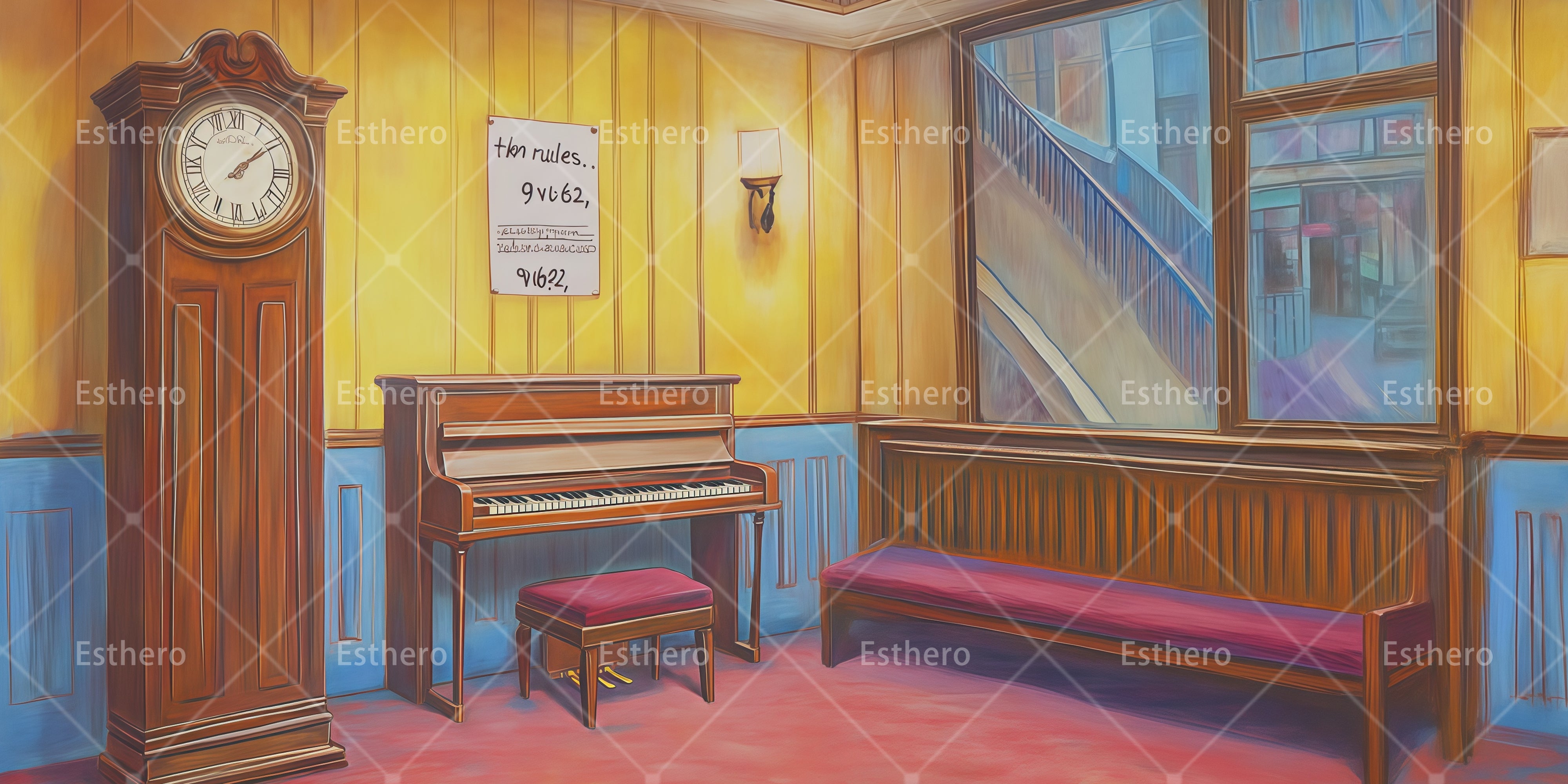 Toile de Fond Salon pour Pièce de Théâtre et Spectacle RR66-T6