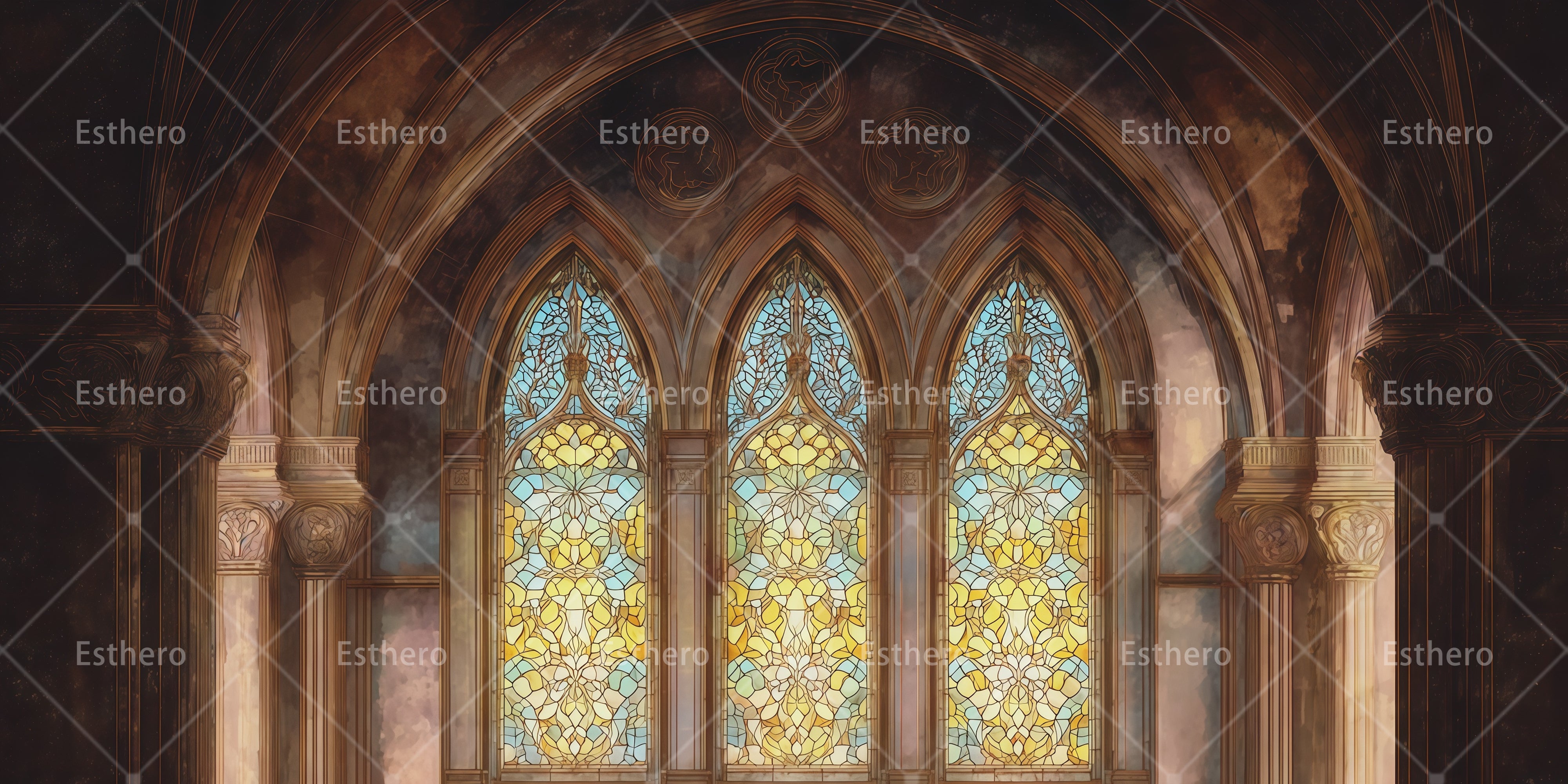 Décor d’église gothique pour scène de théâtre RR66-T78