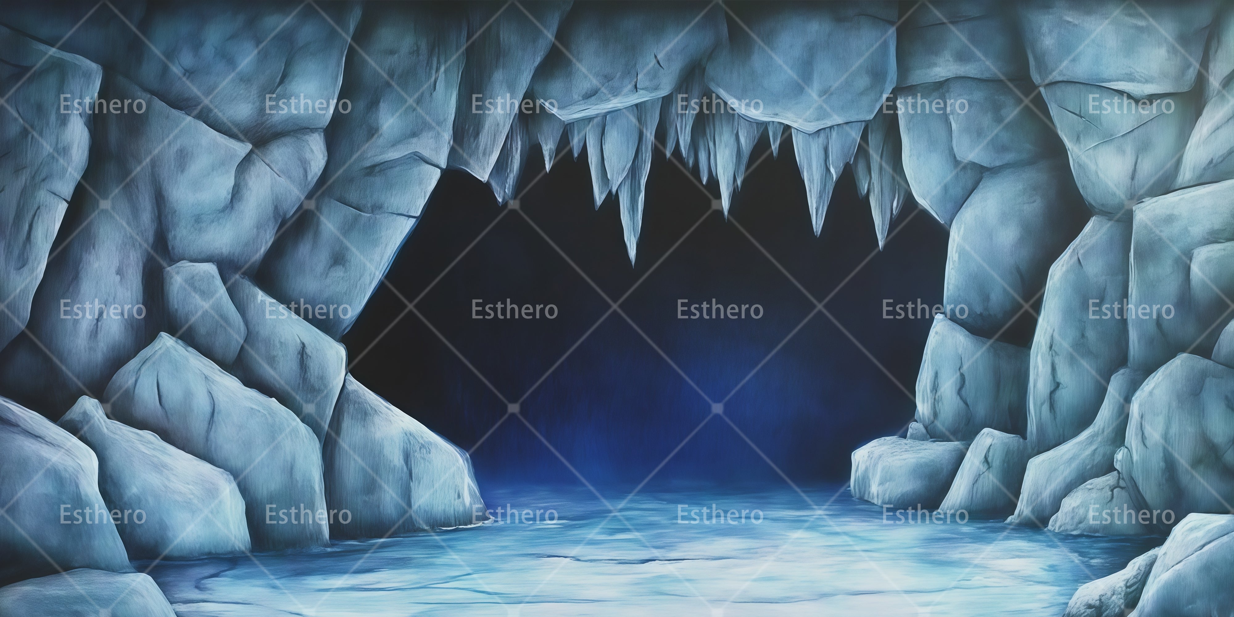 Décor de grotte de glace bleue pour théâtre RR66-T80