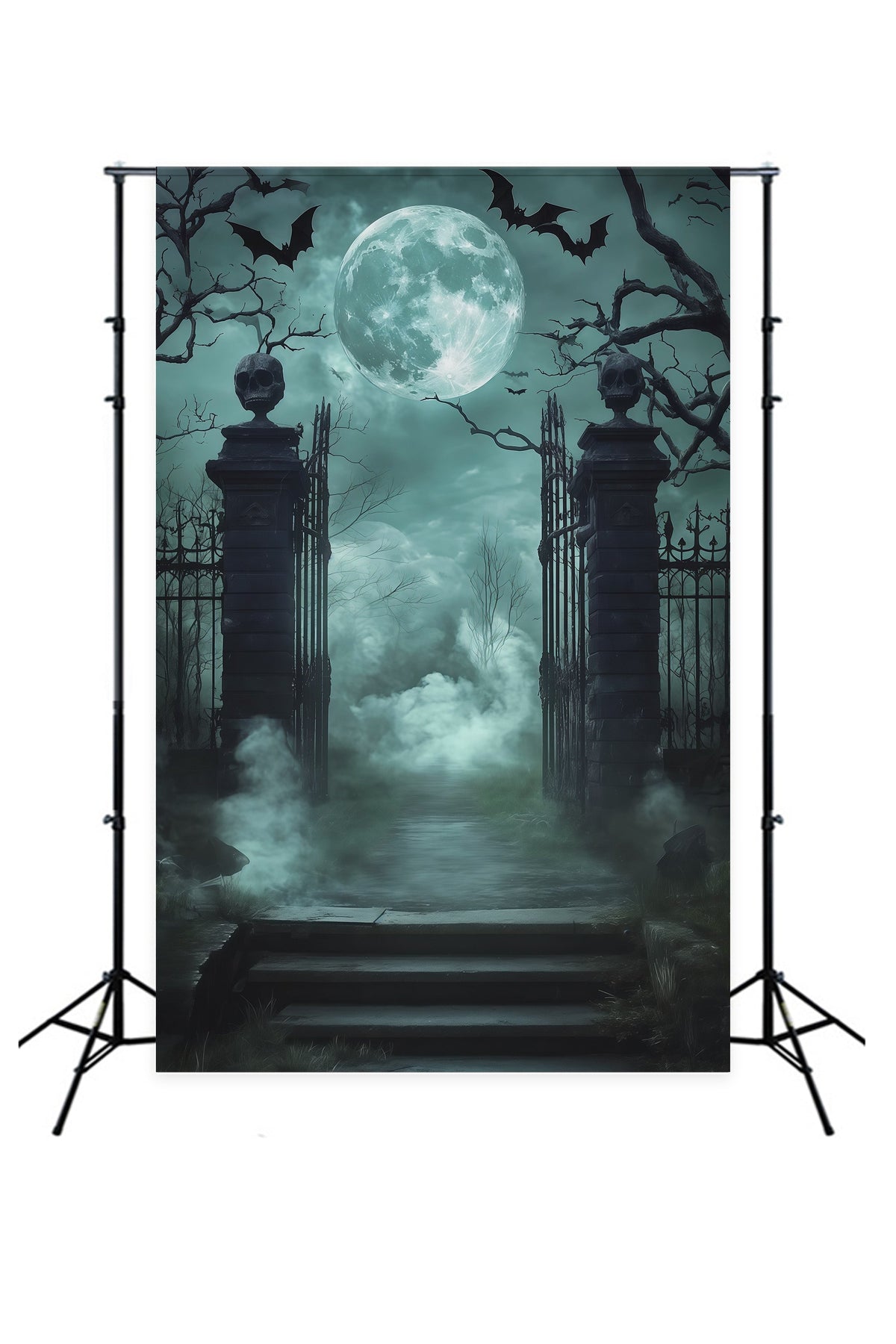 Idées De Décors Effrayants Pour Halloween Porte De Crâne Cimetière Brumeux Décor RR67-128