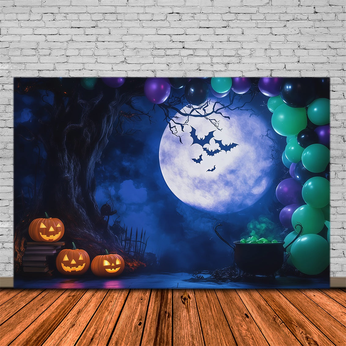 Décor De Ballons D'HalloweenLune Et Chaudron Thème Halloween RR67-130