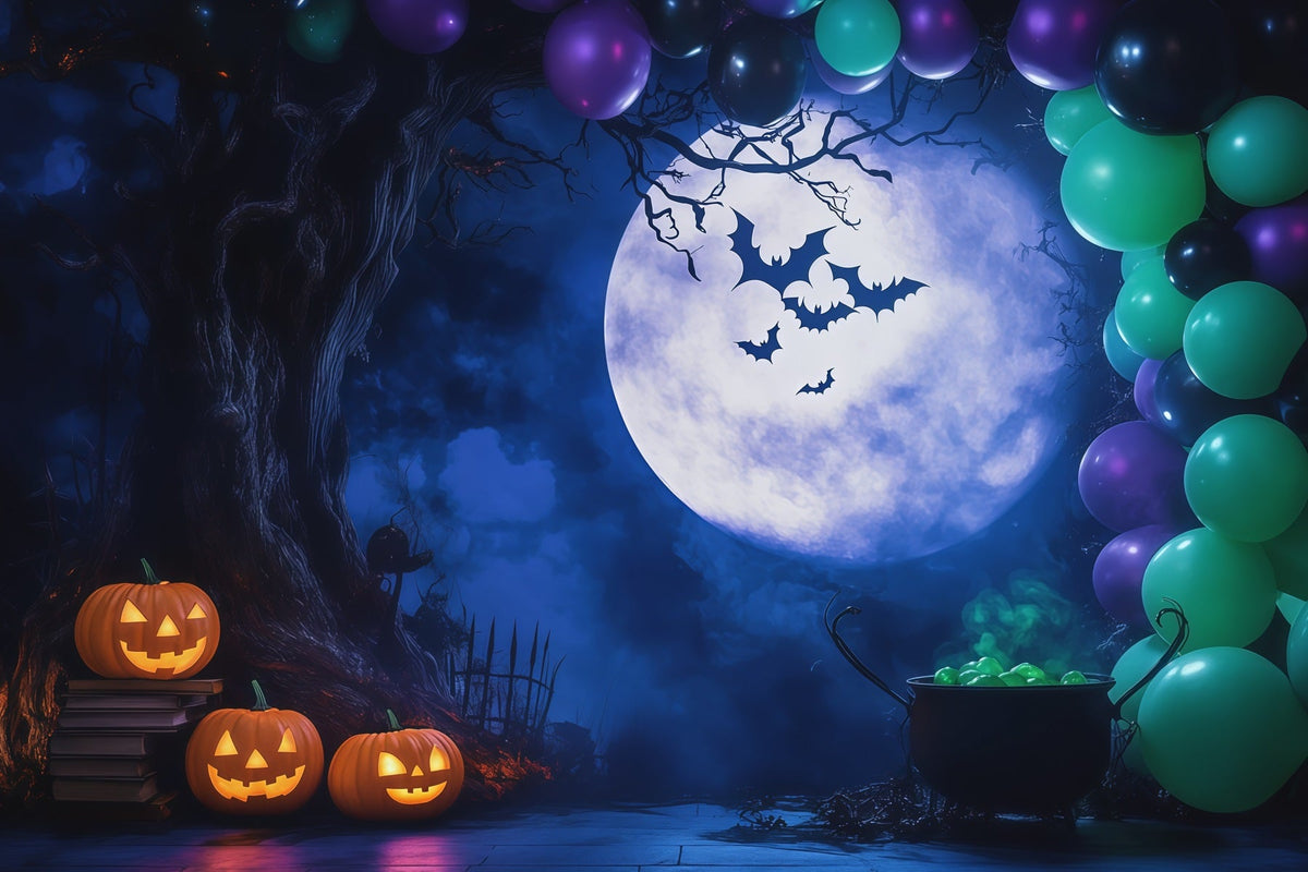Décor De Ballons D'HalloweenLune Et Chaudron Thème Halloween RR67-130