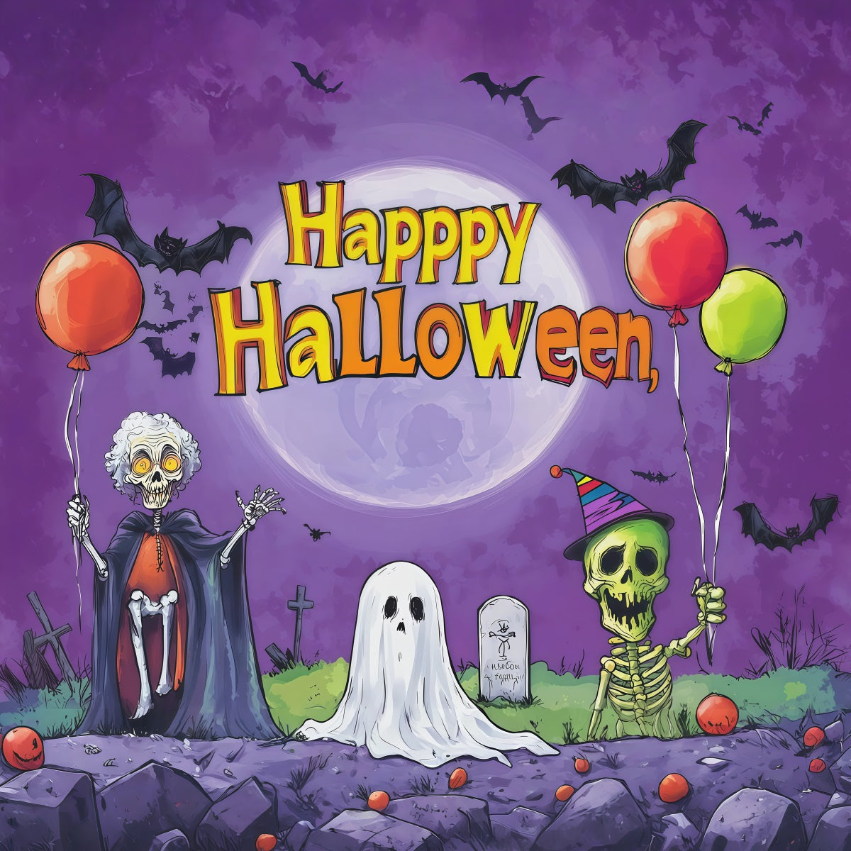 Idées De Décors Pour Une Fête D'Halloween Squelette Fantôme Ballon Décors Effrayants Pour Halloween RR67-137