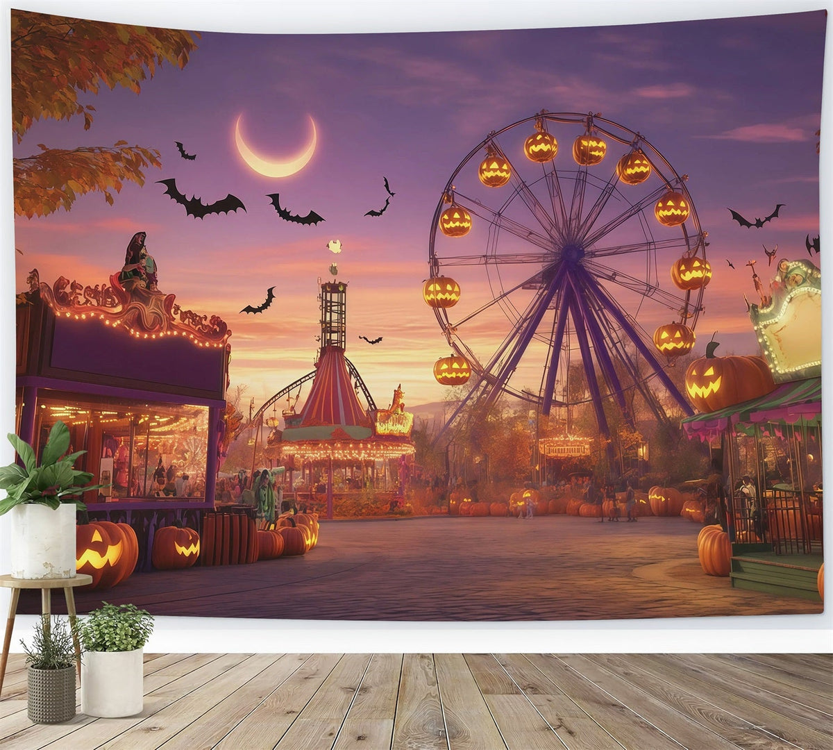 Décor De Carnaval D'Halloween Croissant De Lune Et Citrouille À Faire Soi-Même RR67-139
