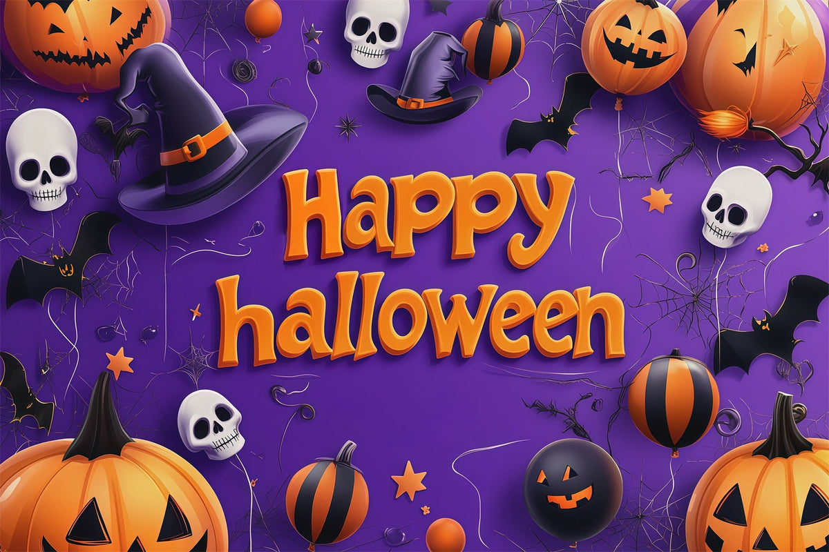 Idées De Décors D'Halloween À Faire Soi-Même Citrouille CrâneBallons Décor Violet Pour Une Fête D'Halloween RR67-143