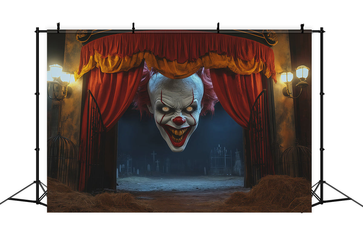 Décor De Clown Effrayant Entrée De Théâtre Sinistre Décor De Tombeau Vide RR67-161