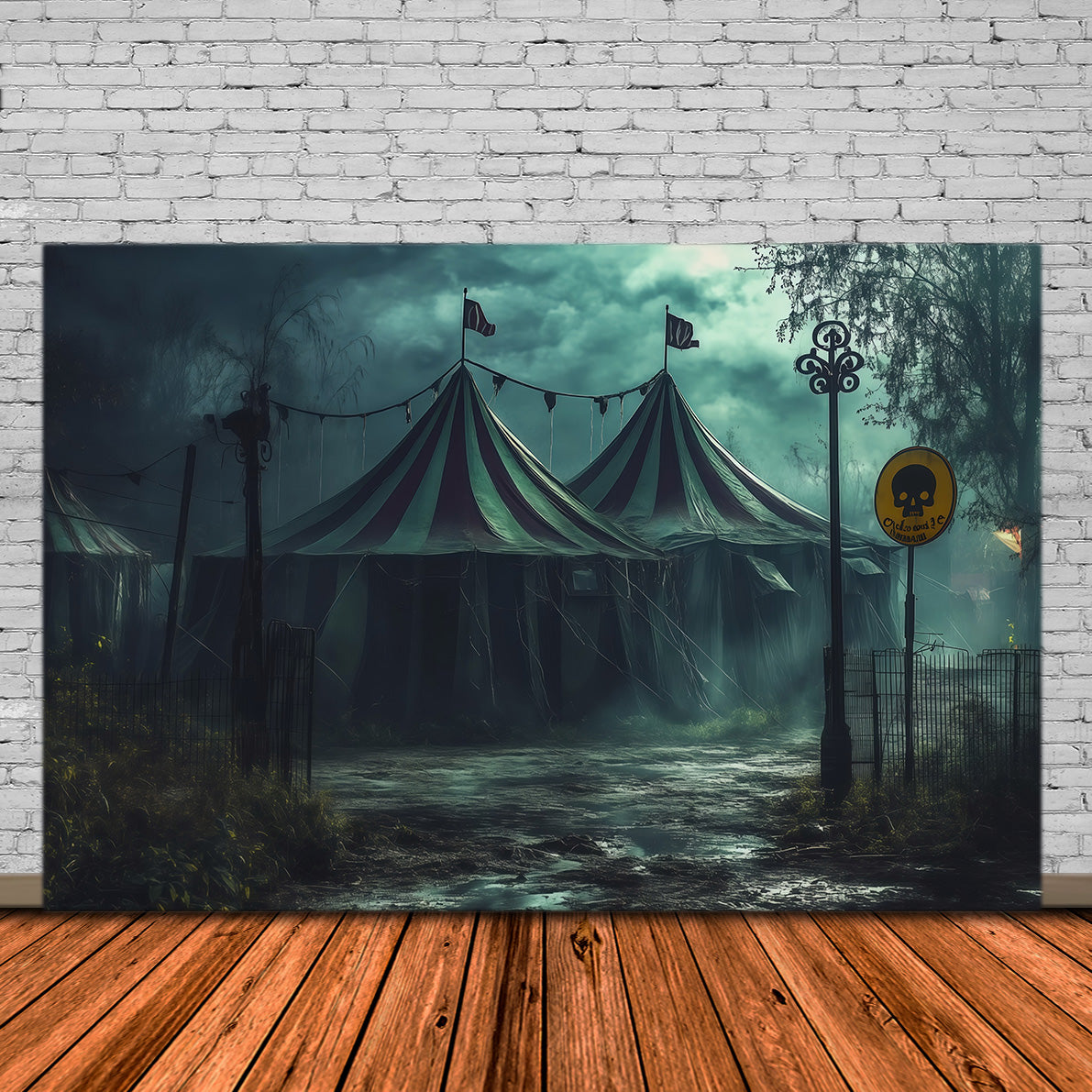 Décor De Cirque Effrayant Terrain Abandonné Et Brumeux Décor Du Magicien D'Oz RR67-164