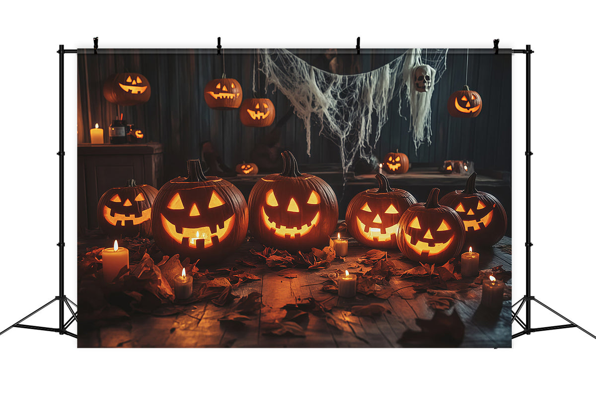Décor De Table D'Halloween Avec Citrouille Et Bougies RR67-174