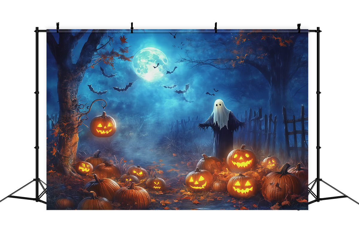 Décor D'Halloween Champ De Citrouilles Forêt Hantée Au Clair De Lune Décor D'Halloween Extérieur RR67-177