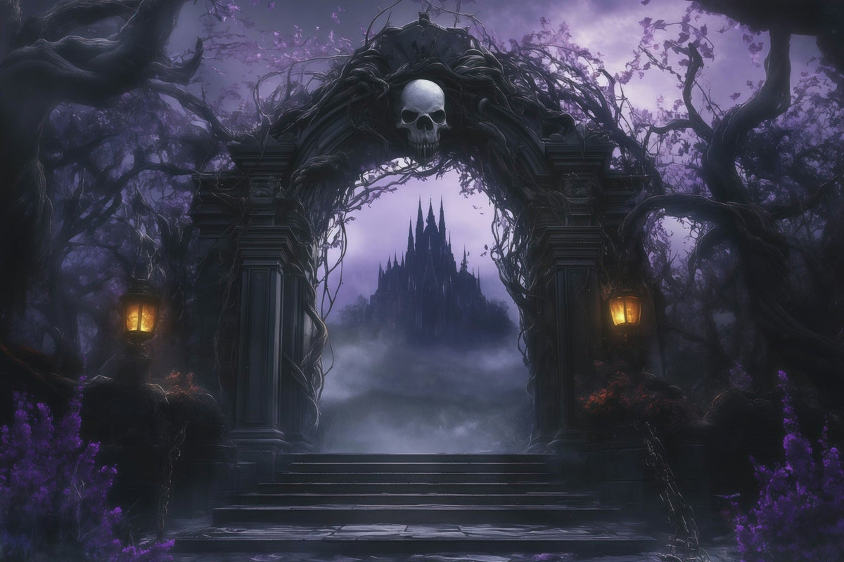 Décor De Château GothiqueArche En Forme De Crâne Chemin De Château Décor D'Automne Pour Halloween RR67-181