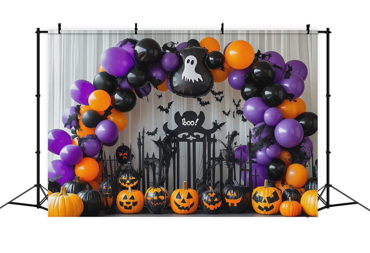 Décor Photo D'Halloween Avec BallonsArche De Citrouilles Fantômes Décor Extérieur RR67-185