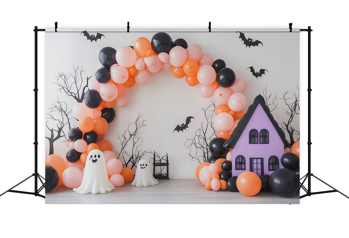 Arche Fantôme En Toile De FondMaison De Dessin AniméDécor D'Halloween Pour Photomaton RR67-187