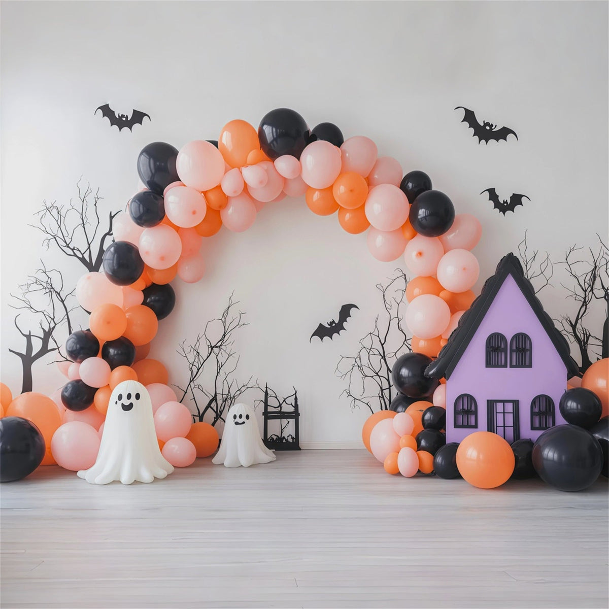 Arche Fantôme En Toile De FondMaison De Dessin AniméDécor D'Halloween Pour Photomaton RR67-187