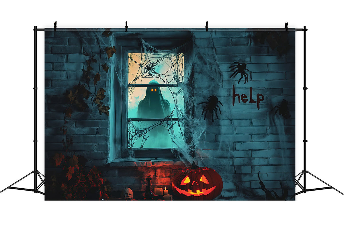 Décor De Fenêtre Fille Effrayante Toiles D'Araignée Fantomatiques Décor De Garage Pour Halloween RR67-188