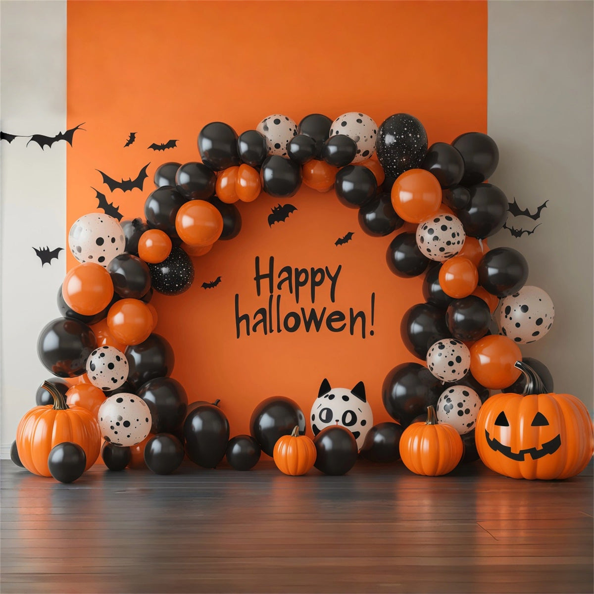 Décoration De Décor D'Halloween Avec Ballons Noirs Et OrangesIdées De Décoration À Faire Soi-MêmeRR67-189