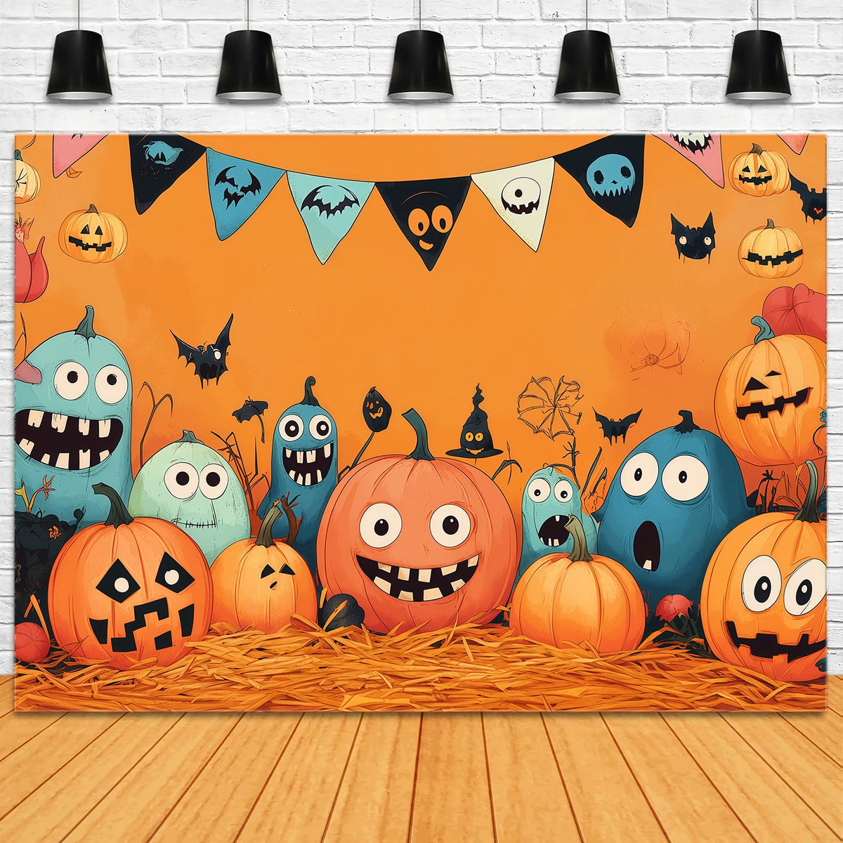 Idées De Décors Citrouille Décors Photo De Monstres De Dessin Animé Pour Fête D'Halloween RR67-190