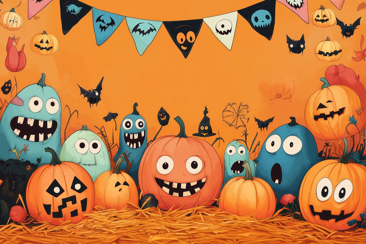 Idées De Décors Citrouille Décors Photo De Monstres De Dessin Animé Pour Fête D'Halloween RR67-190