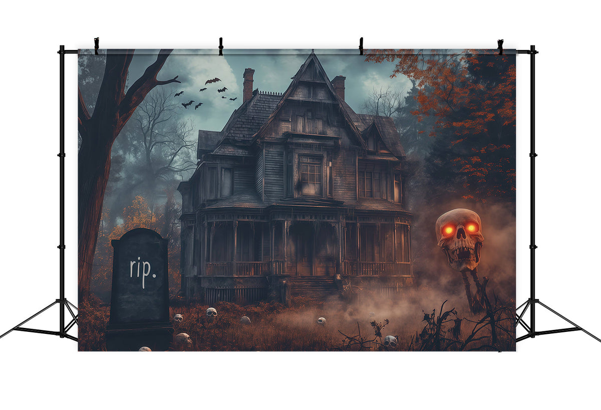 Décor De Maison HantéeCrâne Brumeux Manoir Hanté Décor D'Halloween Pour Photomaton RR67-196
