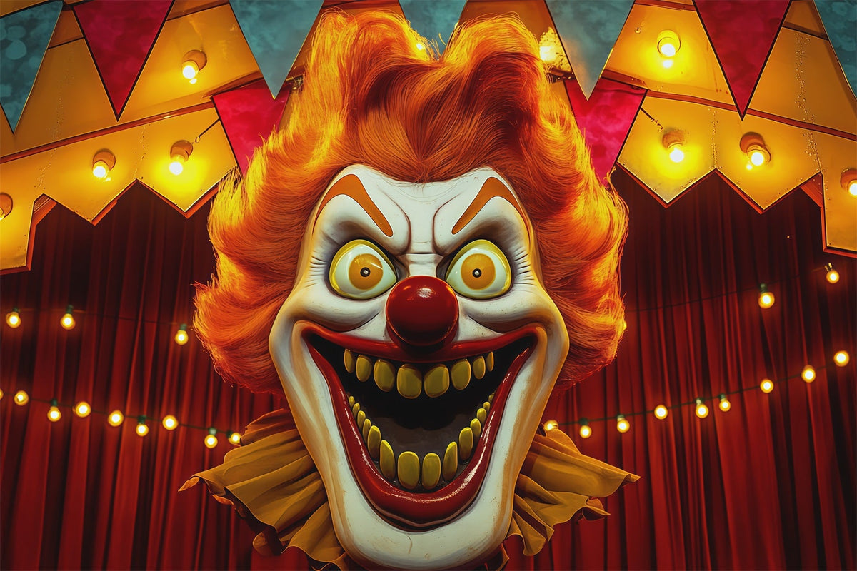 Décors D'Halloween Pour PhotosScène De Cirque Avec Clown Effrayant Décor De Cirque D'Halloween RR67-39