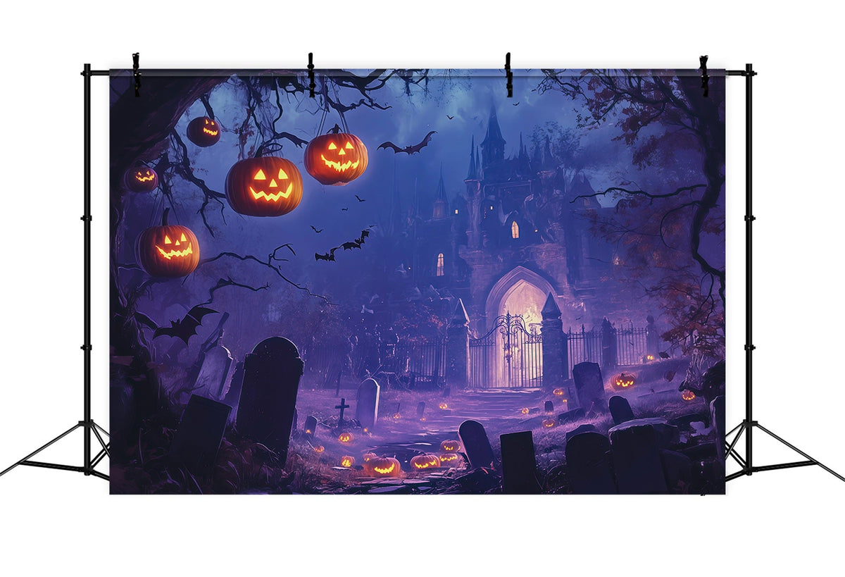 Idées De Décors D'Halloween À Faire Soi-Même Château Violet Cimetière De Citrouilles Décor RR67-44