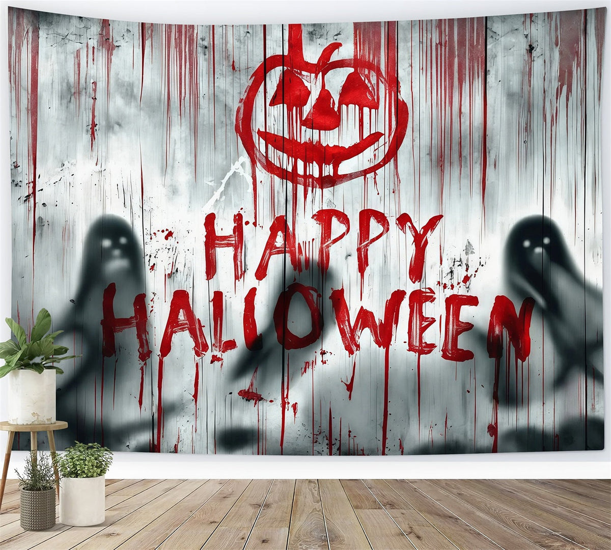 Décor Sanglant D'Halloween Ombres De Fantômes Ensanglantés Sur Les MursDécors D'Halloween RR67-52