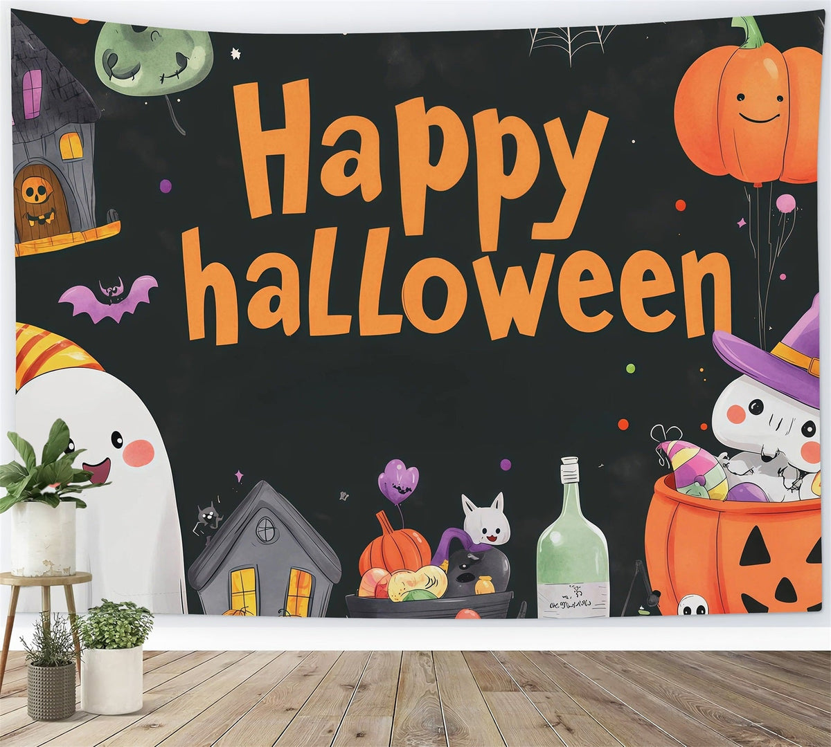 Décors Mignons Pour HalloweenFantômes Et Citrouilles Décorations De Scène RR67-56