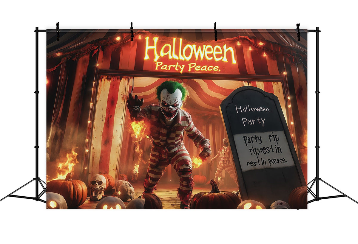Décor De Fête D'Halloween Entrée De Cirque Hanté Avec Clowns RR67-60