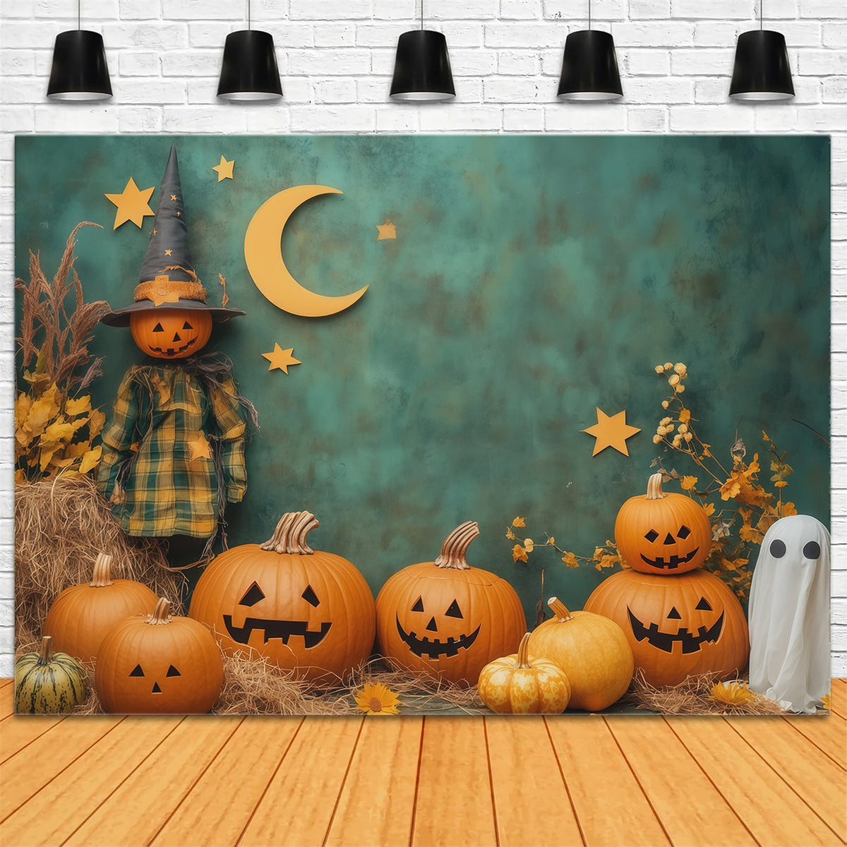 Décor Photo D'Halloween Mignon Citrouilles Fantômes Décoration D'Halloween RR67-63