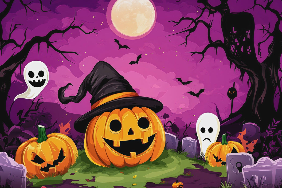 Décors En Carton Pour Halloween Citrouille Fantôme Cimetière Photographie RR67-69