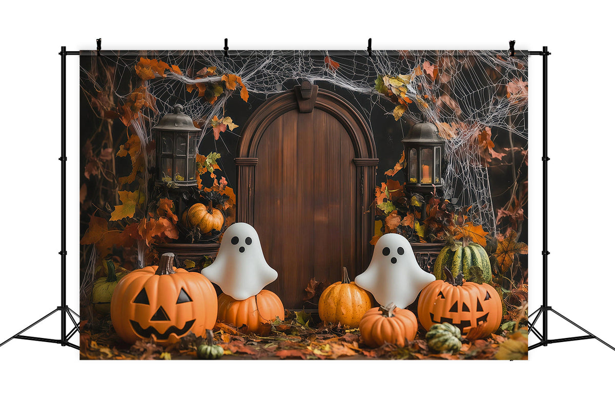 Décor De Porte Citrouille Fantôme D'Automne Pour Photomaton Halloween RR67-84