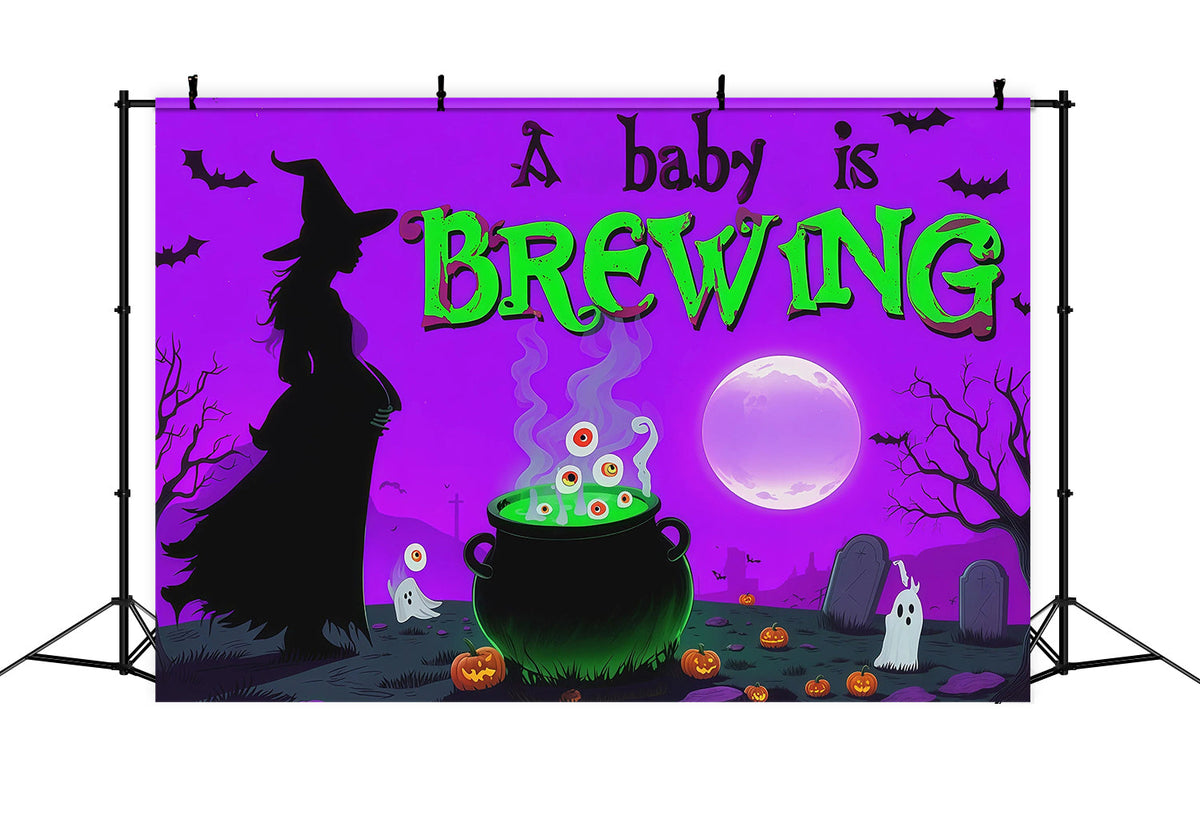 Décor De Fond Pour Séance Photo De Bébé Sur Le Thème D'Halloween Chaudron De Sorcière RR67-86