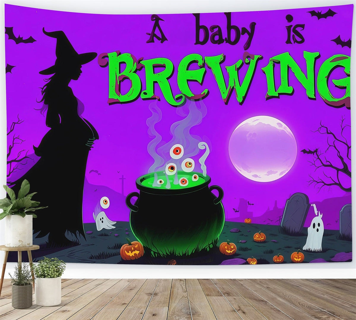 Décor De Fond Pour Séance Photo De Bébé Sur Le Thème D'Halloween Chaudron De Sorcière RR67-86