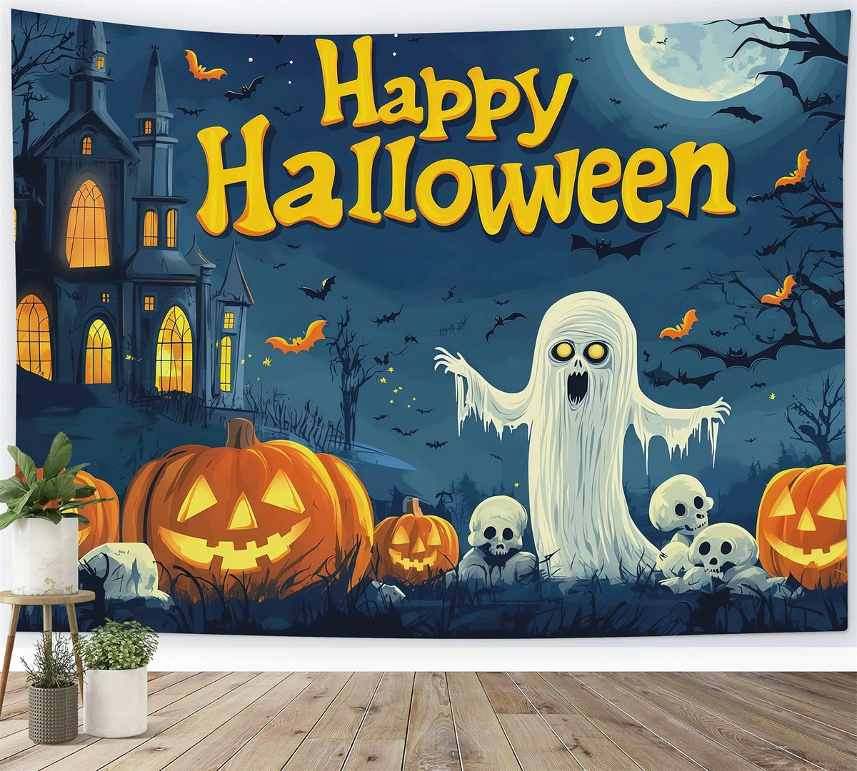 Idées De Décors Pour Une Fête D'Halloween Citrouille Fantôme Crâne Affiche Décors Effrayants Pour Halloween RR67-88