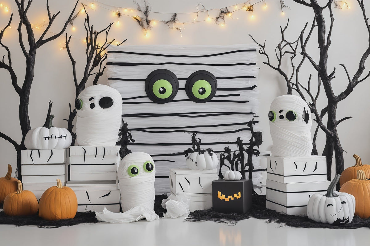 Décor D'Halloween Simple Citrouille Momie MignonneDécor De Fête Extra Large RR67-98